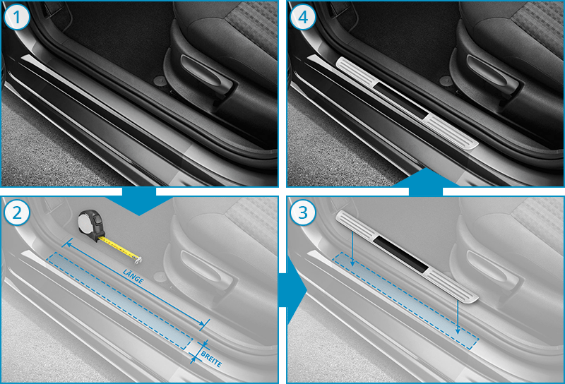 Auto Einstiegsleisten beleuchtet – mit Ihrem Schriftzug – BI automotive