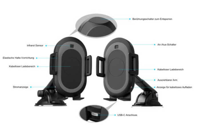 PowerCradle Qi: Komfort-Handyhalterung mit Induktionsladung